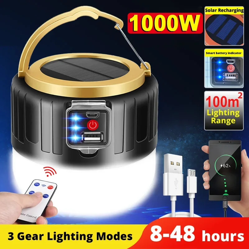 Outdoor Camping Gazebo - Lampa kempingowa LED Solar Power Bank