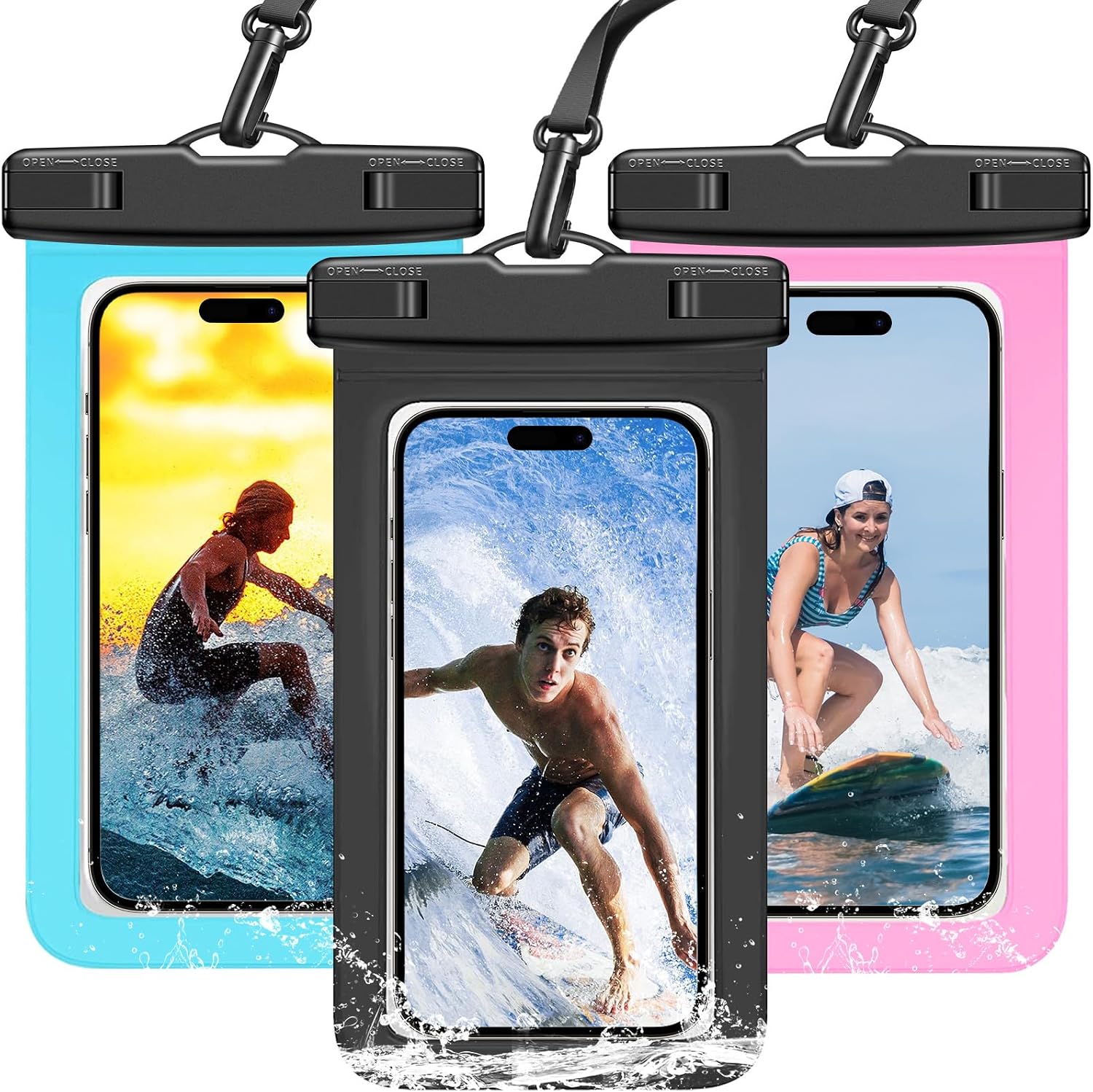 Outdoor Camping Bag - 3-pak Wielokolorowych Wodoodpornych Pokrowców na Telefon