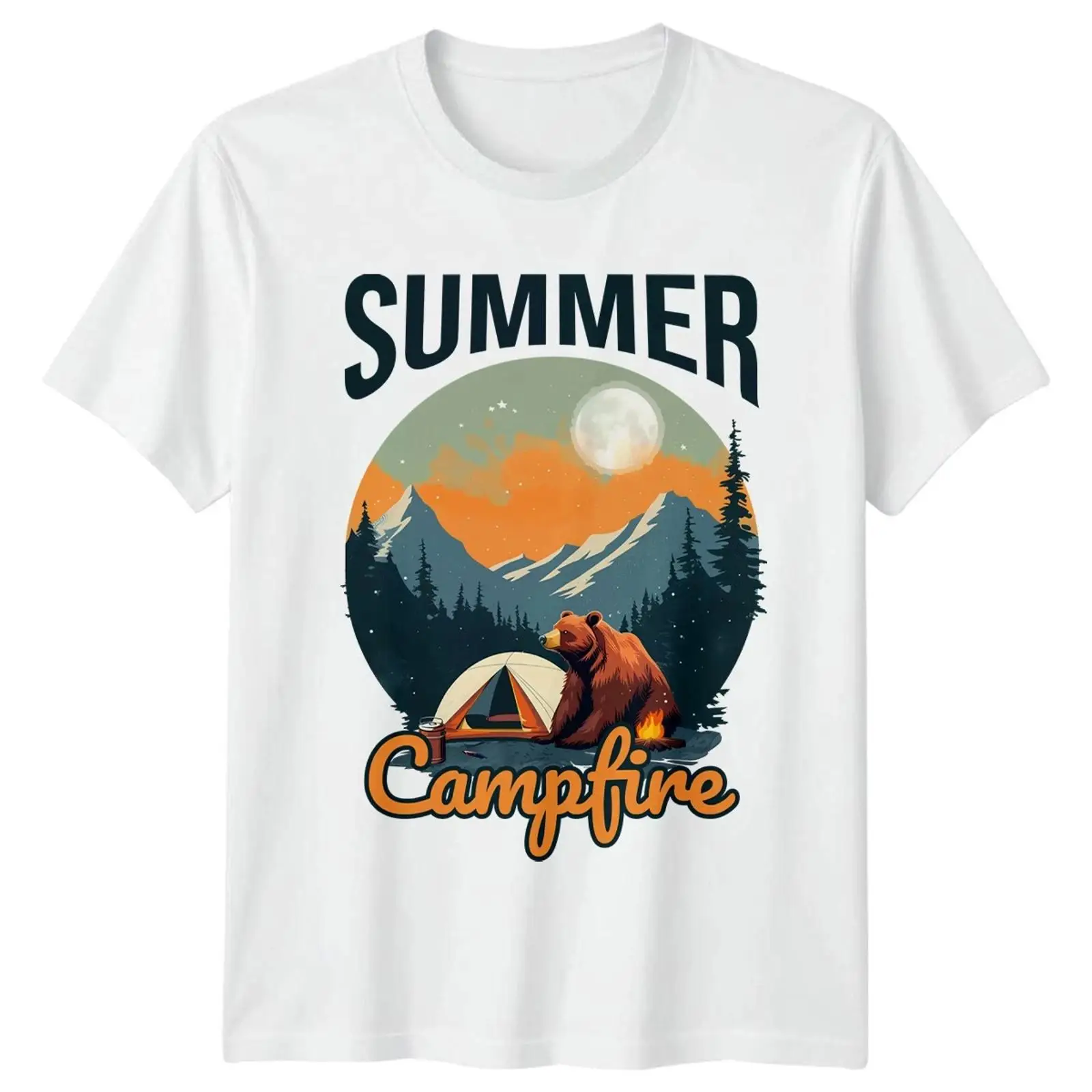 Outdoor Und Camping - Koszulka Sommer Lagerfeuer T-Shirt Camping Outdoor