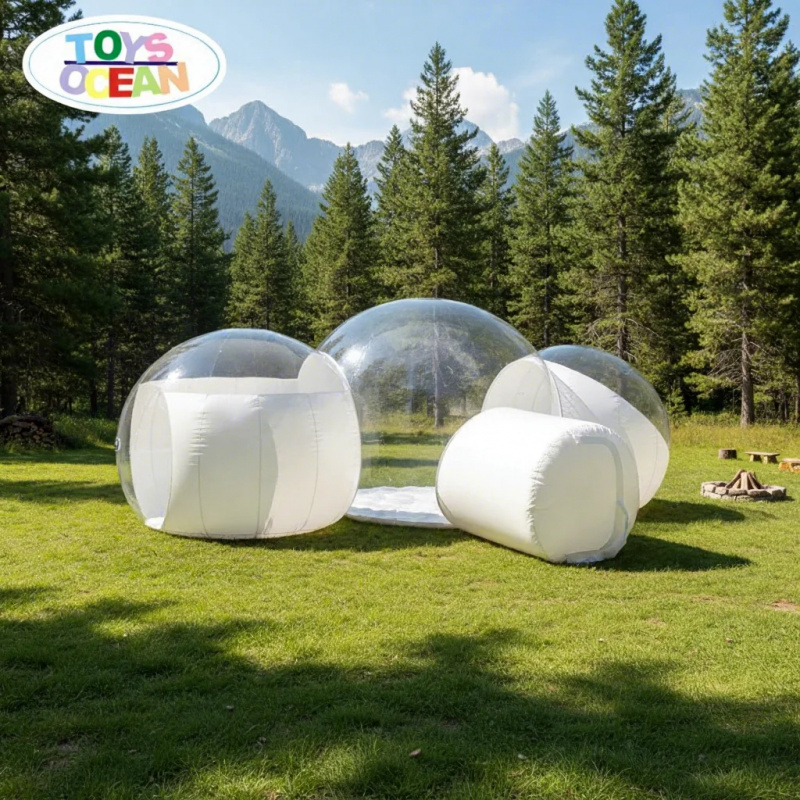 Outdoor Camping Inflatable Tent - Dostosowywany hotel z 2-pokojowymi domkami-bąbelkami, nadmuchiwany