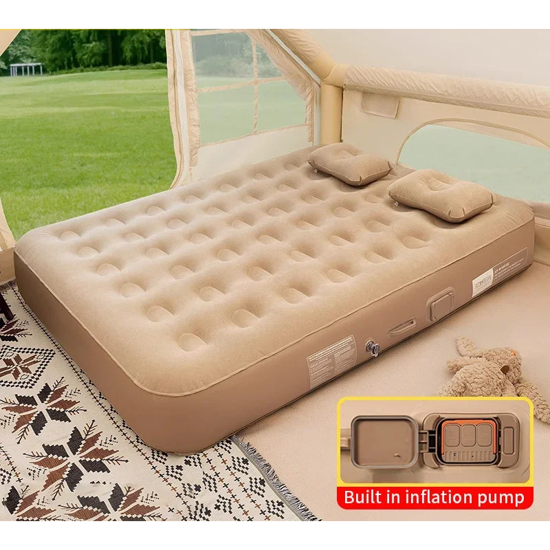 Camping Outdoor Or Indoor - Nowy materac dmuchany z wbudowaną pompką,