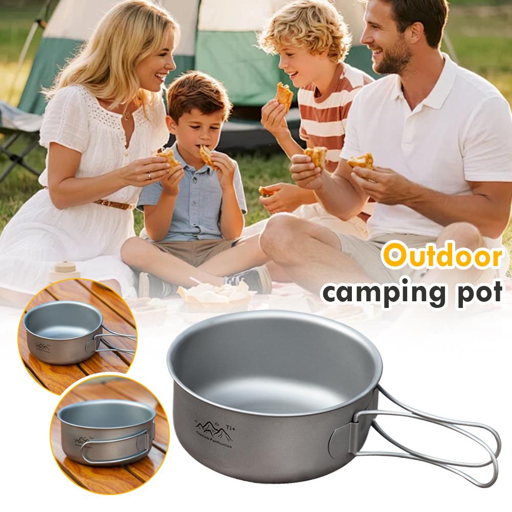 Japanese Outdoor Camping - Tytanowy japoński garnek kempingowy, przenośny składany