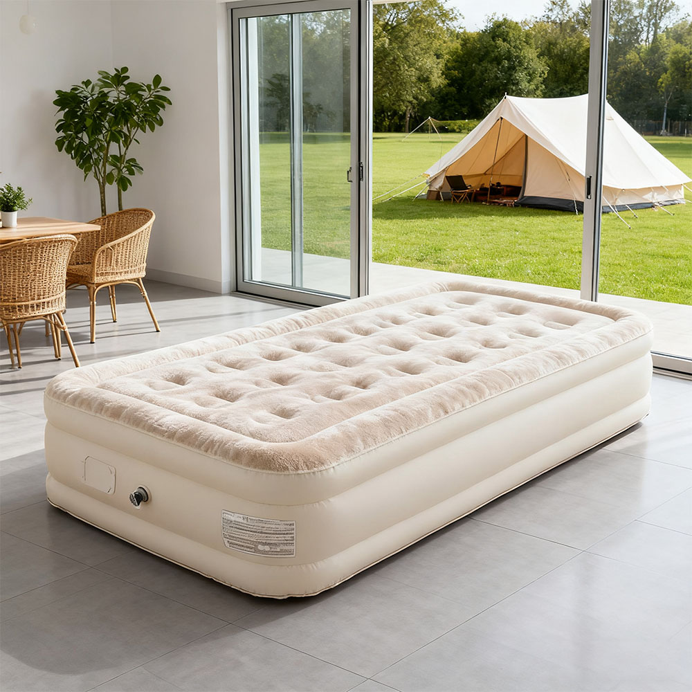 Camping Outdoor Or Indoor - Materac dmuchany z wbudowaną pompką, samopompujący