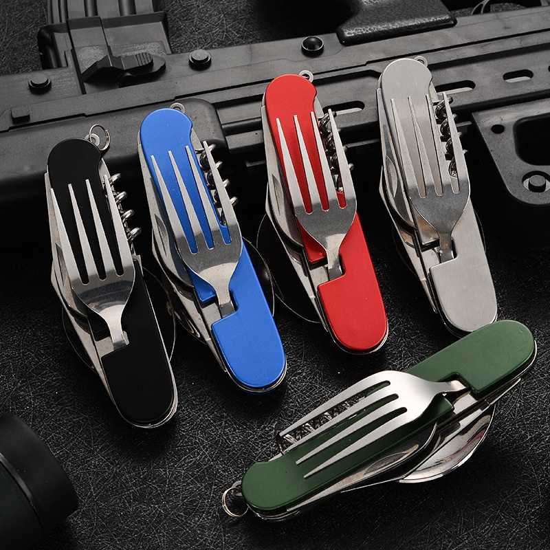 Składana zastawa stołowa 4 w 1 – Outdoor Camping Utensils recenzja i cena