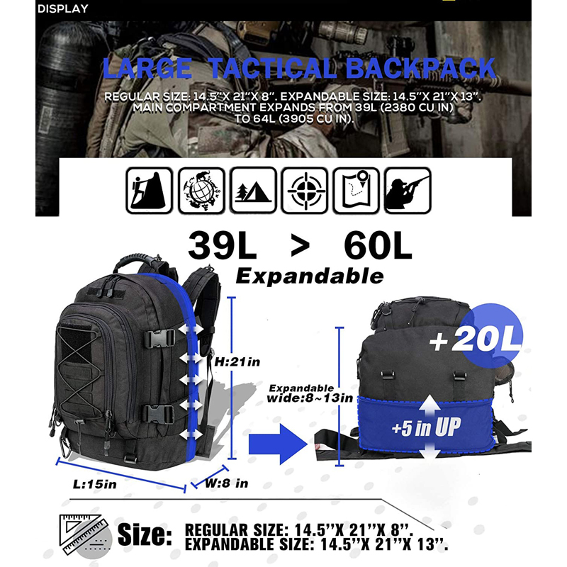 Plecak wojskowy 65L dla mężczy – Lightweight Backpack 65L recenzja i cena