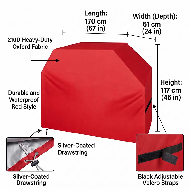 Pokrowiec na grill 210D, pyłos – Outdoor Camping Trolley recenzja i cena