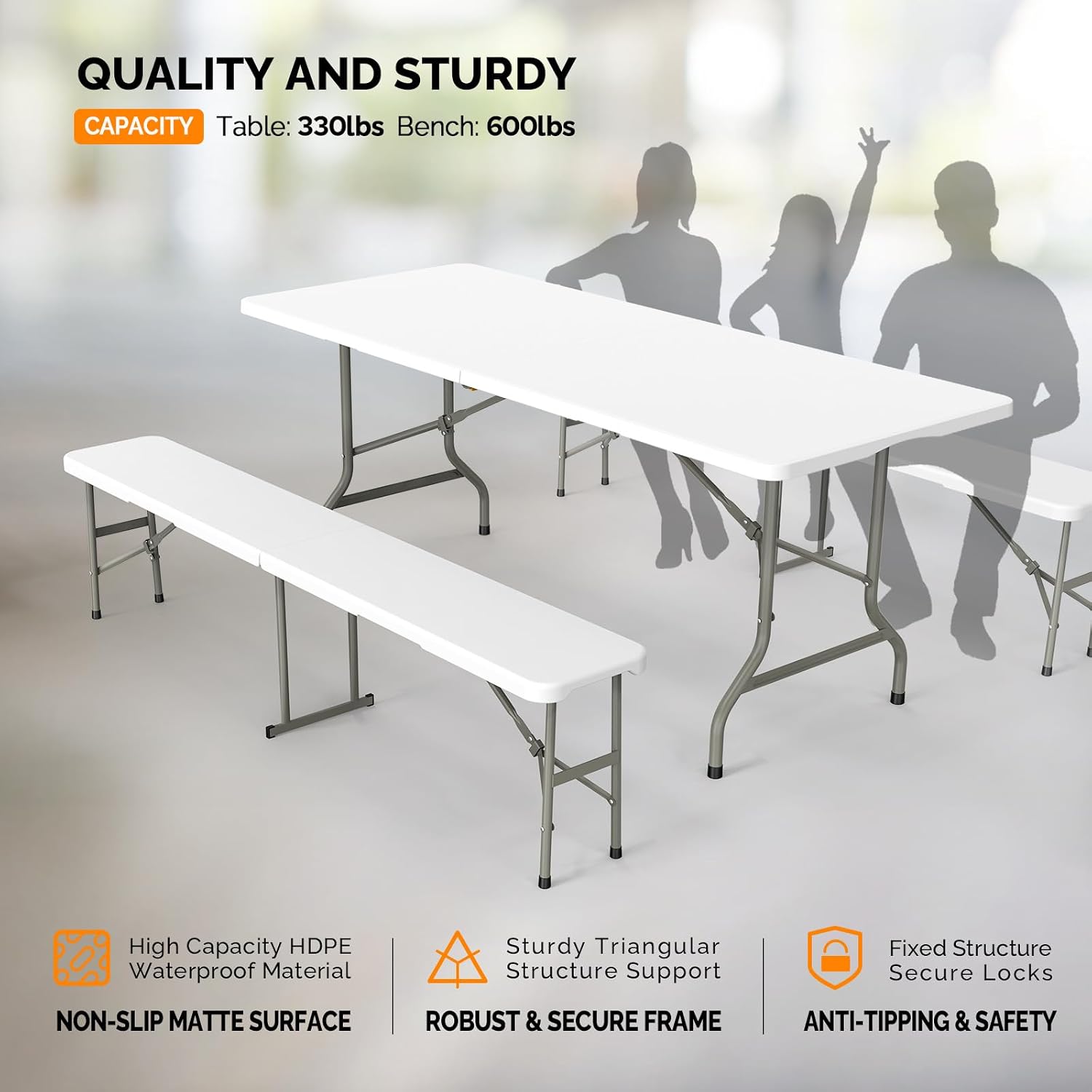 Zestaw stołu piknikowego z 2 ł – Camping Outdoor Or Indoor recenzja i cena