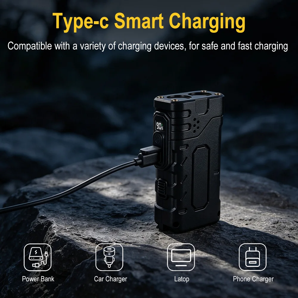 BORUIiT Ręczna latarka LED EDC – Outdoor Camping And Fishing recenzja i cena