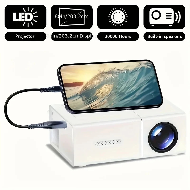 Mini projektor LED 1080P z pil – Outdoor Camping Movies recenzja i cena